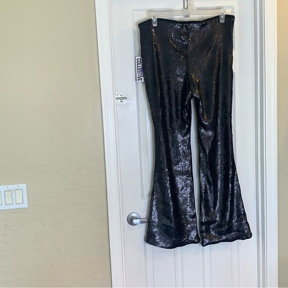 Future Collective Women's High Rise Sequin Full Length Flare Pants Size 16 - Picture 7 of 13